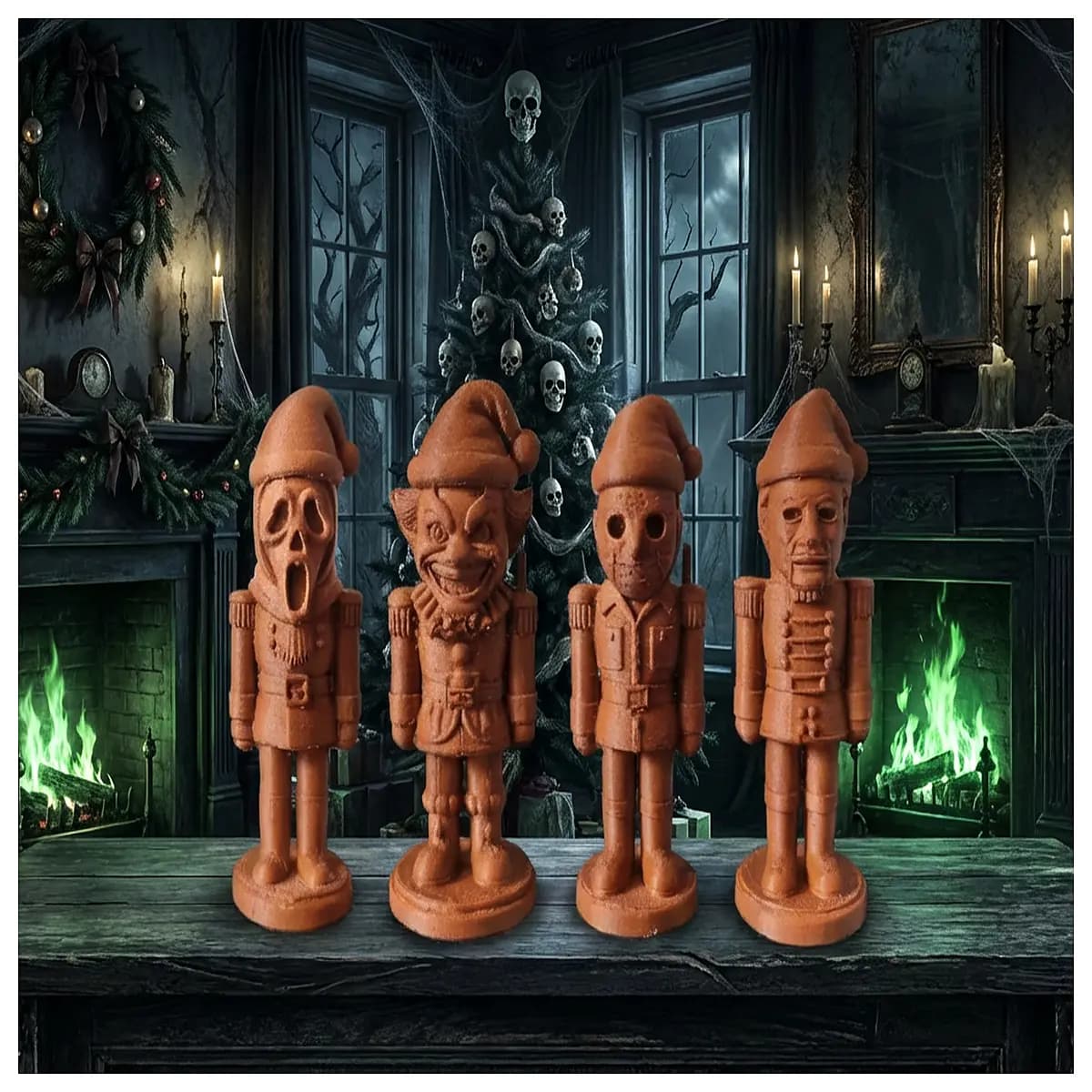 horror idol nutcracker doll collectible scary resin figure dark fantasy decor spooky halloween prop