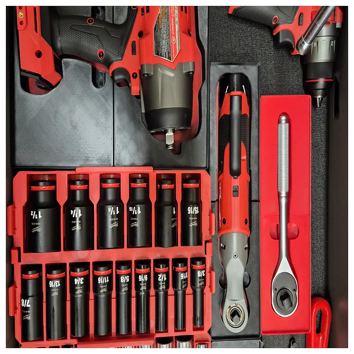 m18 12 impact driver gridfinity compatible holder organizer box storage for workshop tools