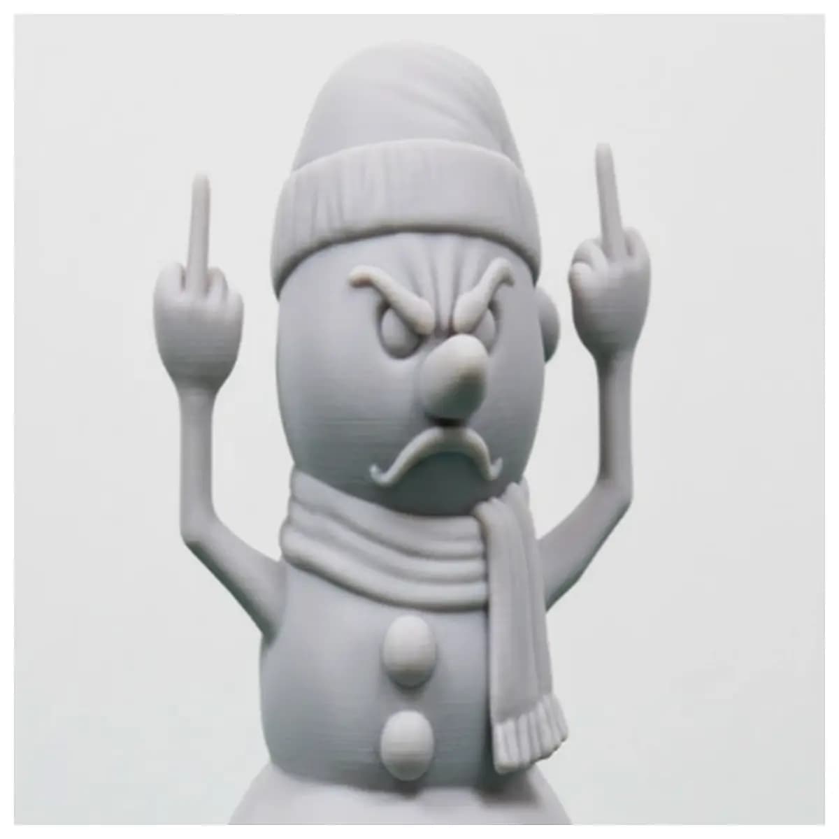 angry snowman decoration christmas outdoor yard funny grumpy snowman statue holiday decor