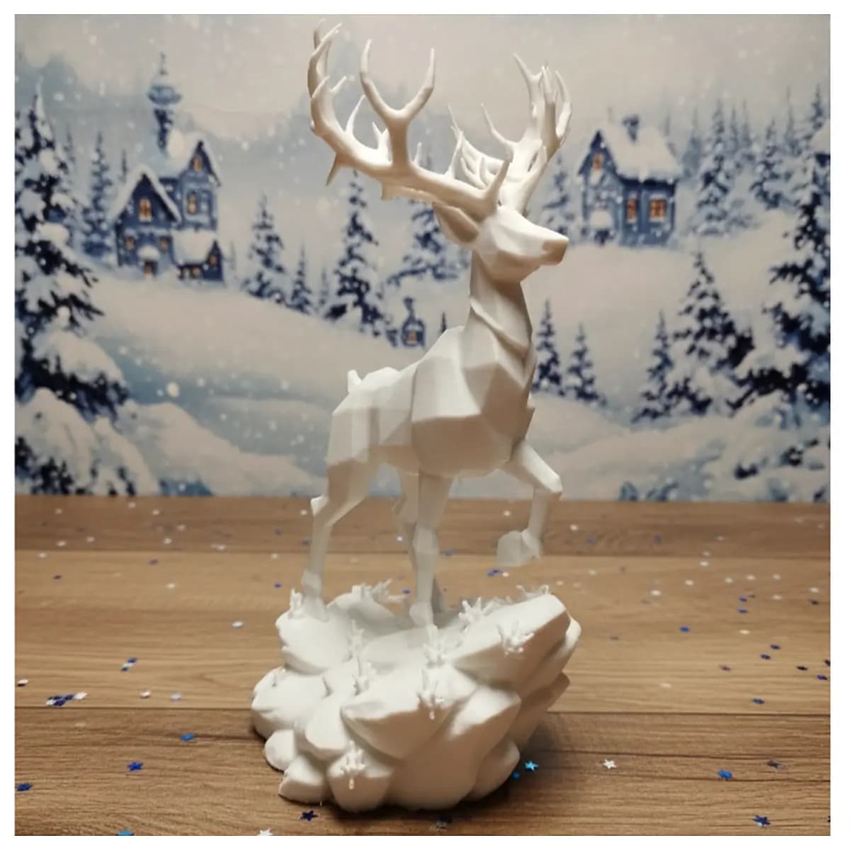 reindeer statue decor christmas reindeer figurine holiday home ornament winter animal sculpture rustic deer statue for shelf