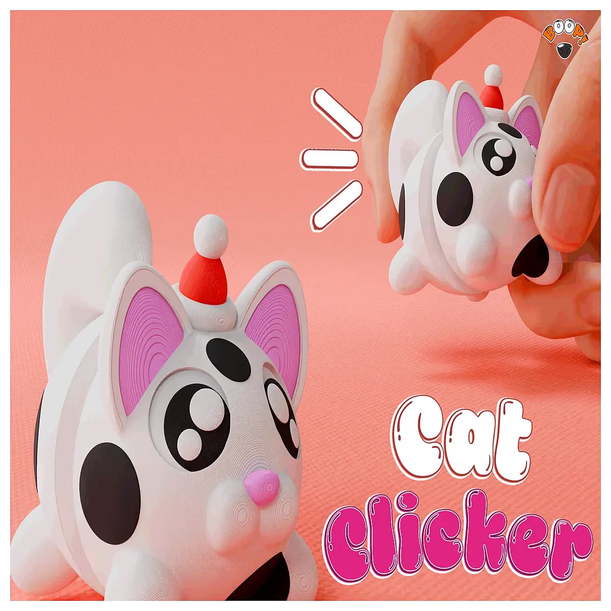 cute cat santa fidget toy stress relief squeeze popper holiday gift anti anxiety