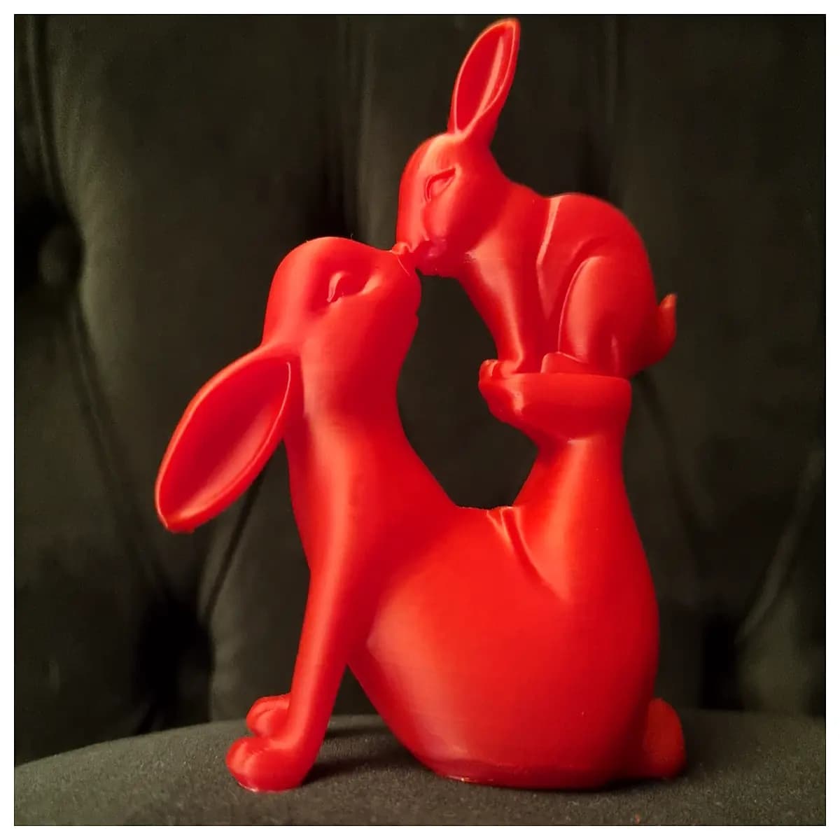 cute red rabbit figurine for home decor romantic couple statue valentine s day gift ceramic bunny art bedroom shelf ornament love animal sculpture