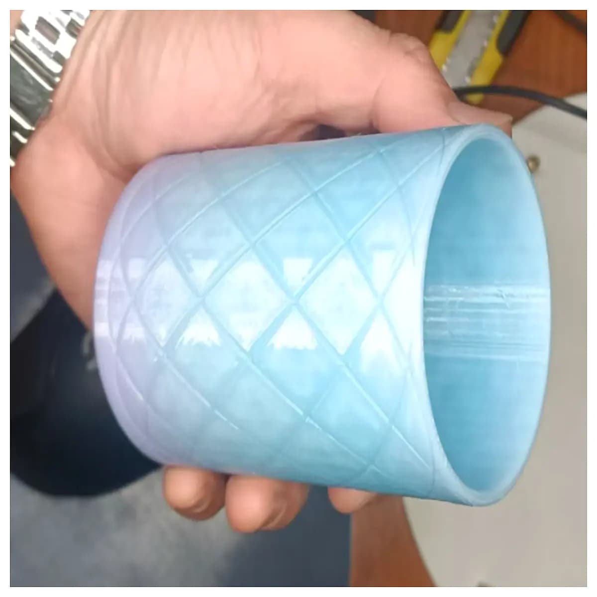 striped tumbler cup for brushing teeth drinking water bathroom sink glass durable plastic travel mug