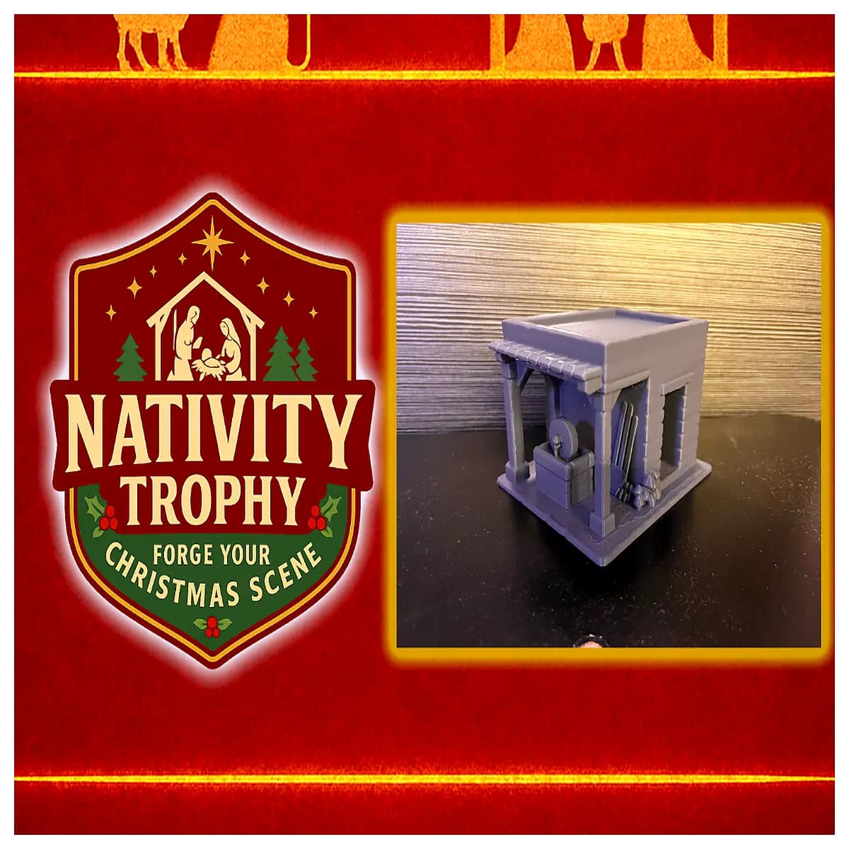 craftsman shed christmas trophy piece workshop decor holiday centerpiece rustic wooden award