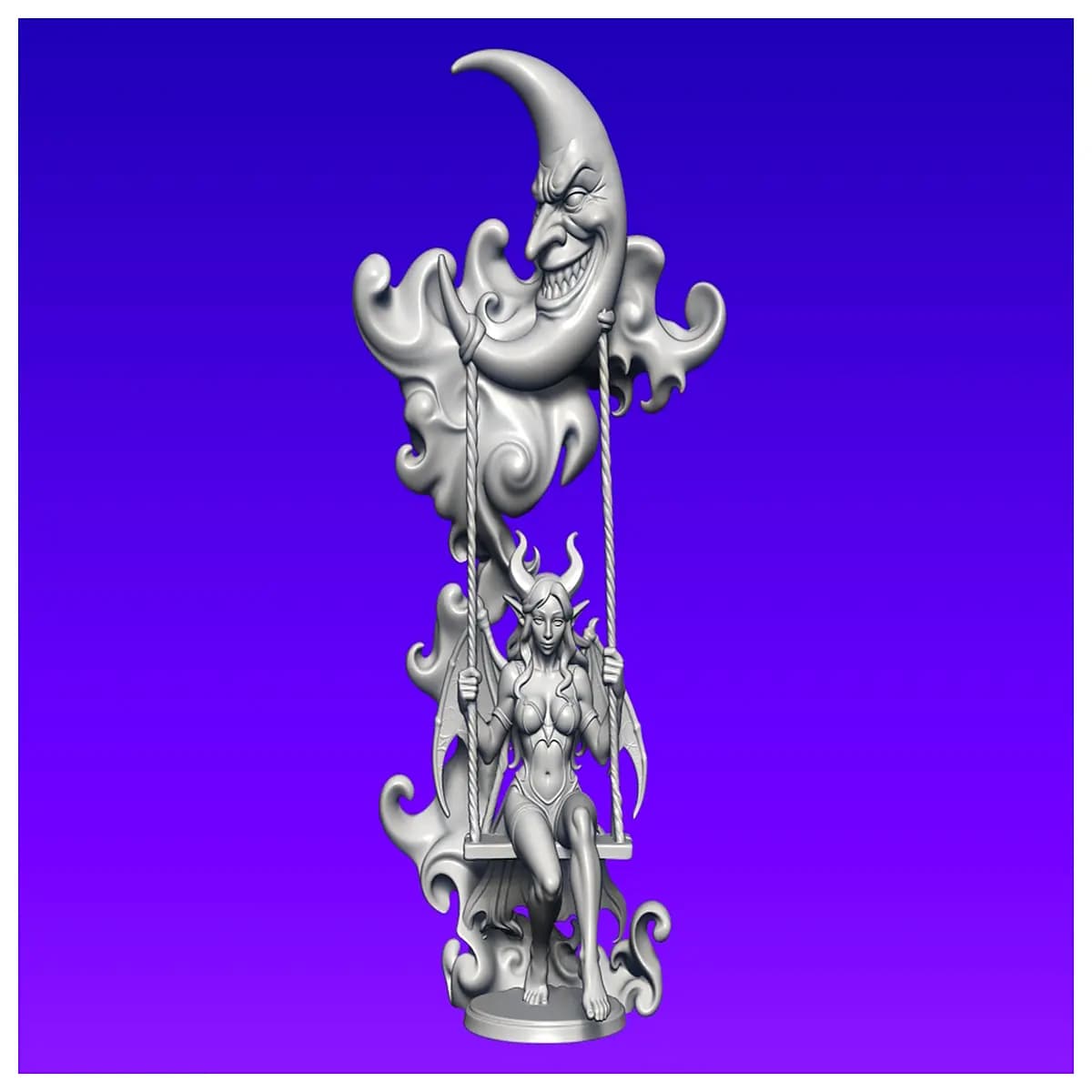 spooky moon swing decor gothic nursery mobile eerie baby gift dark fantasy room accessory witchy moon phase hanging ornament