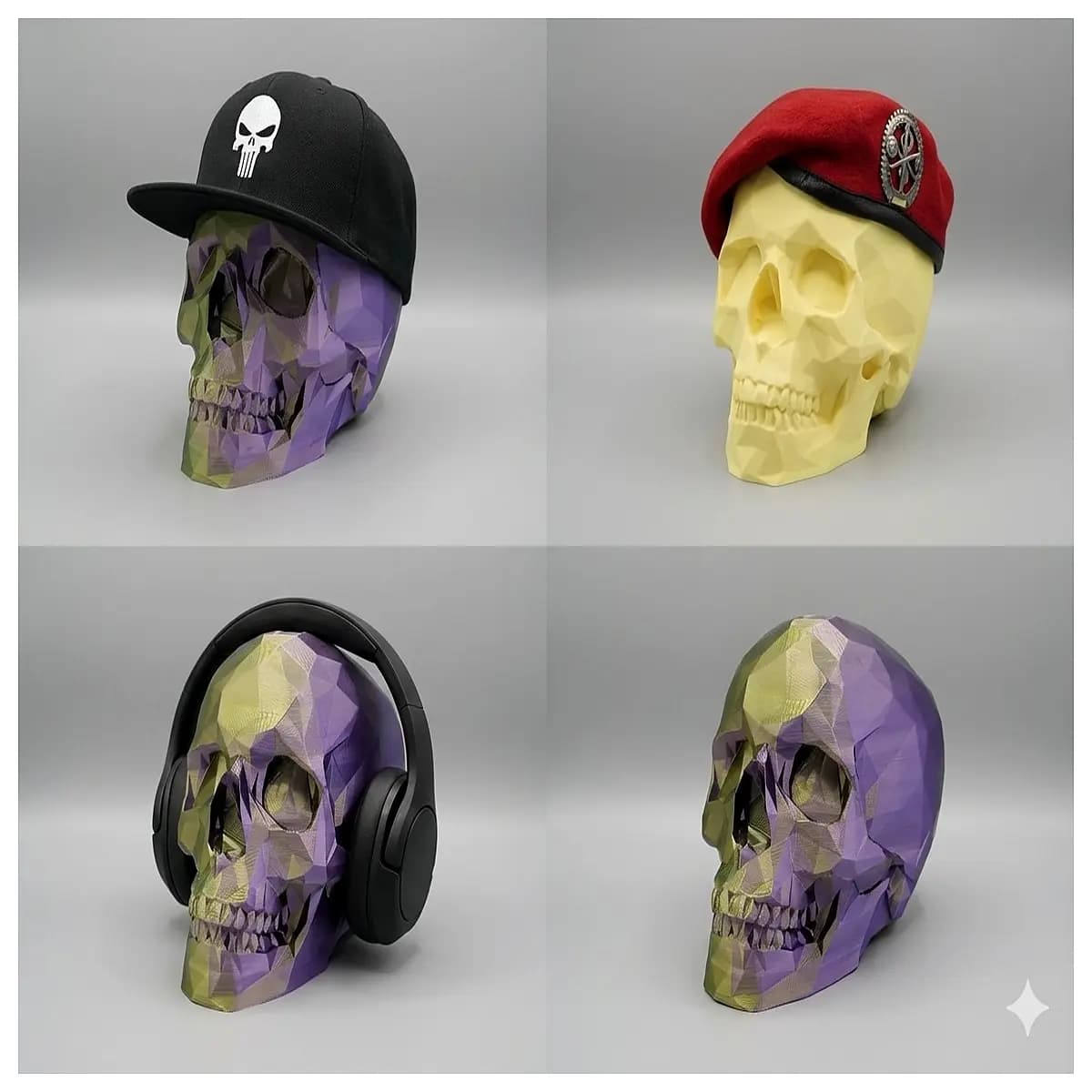 low poly skull blender unity game horror decoration halloween prop digital download