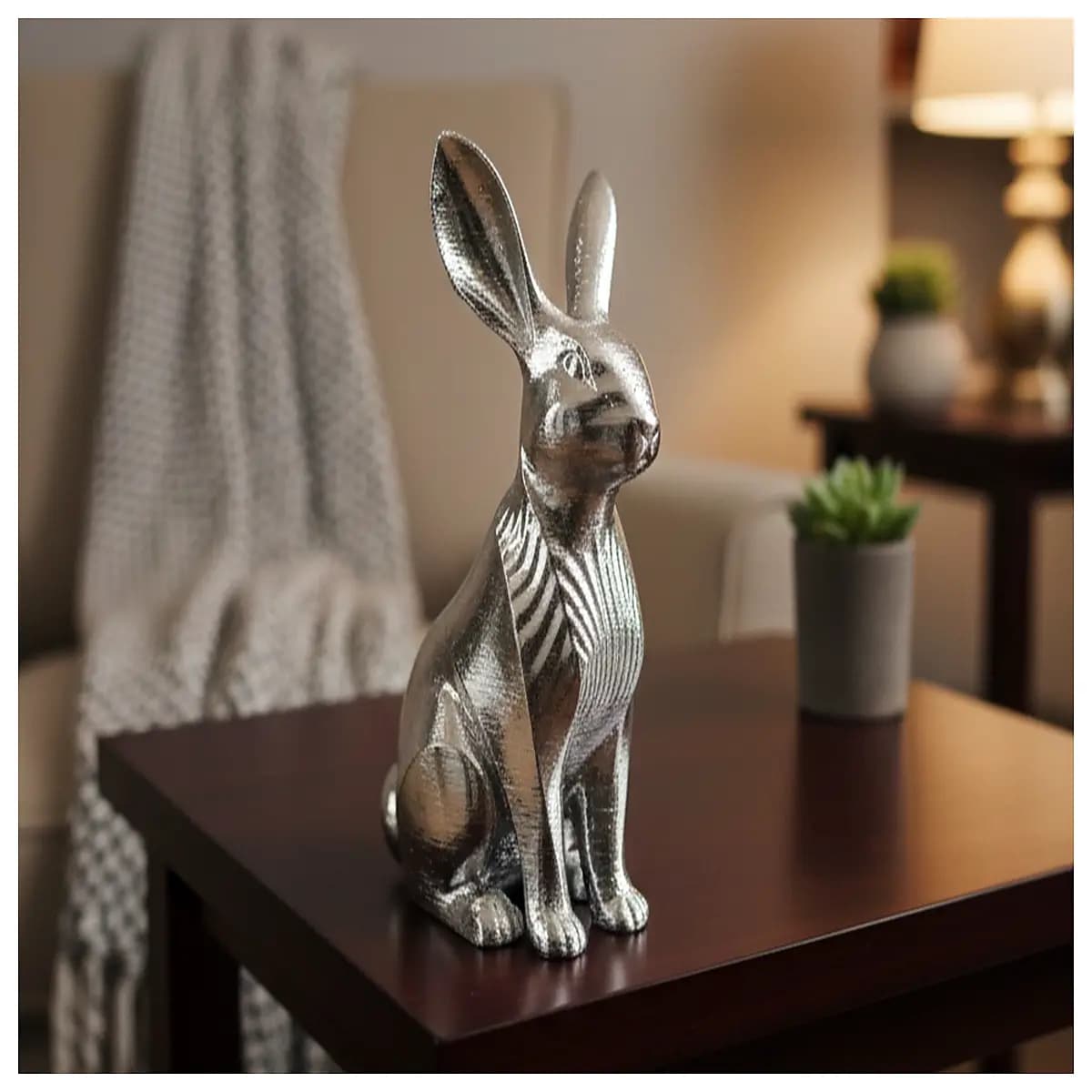 cute rabbit statue home decor modern living room shelf ornament stylish animal figurine interior accent piece