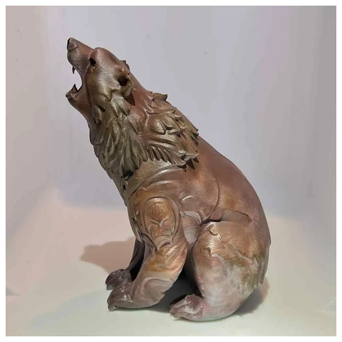 wooden carved bear figurine rustic home decor cabin ornament vintage animal statue men