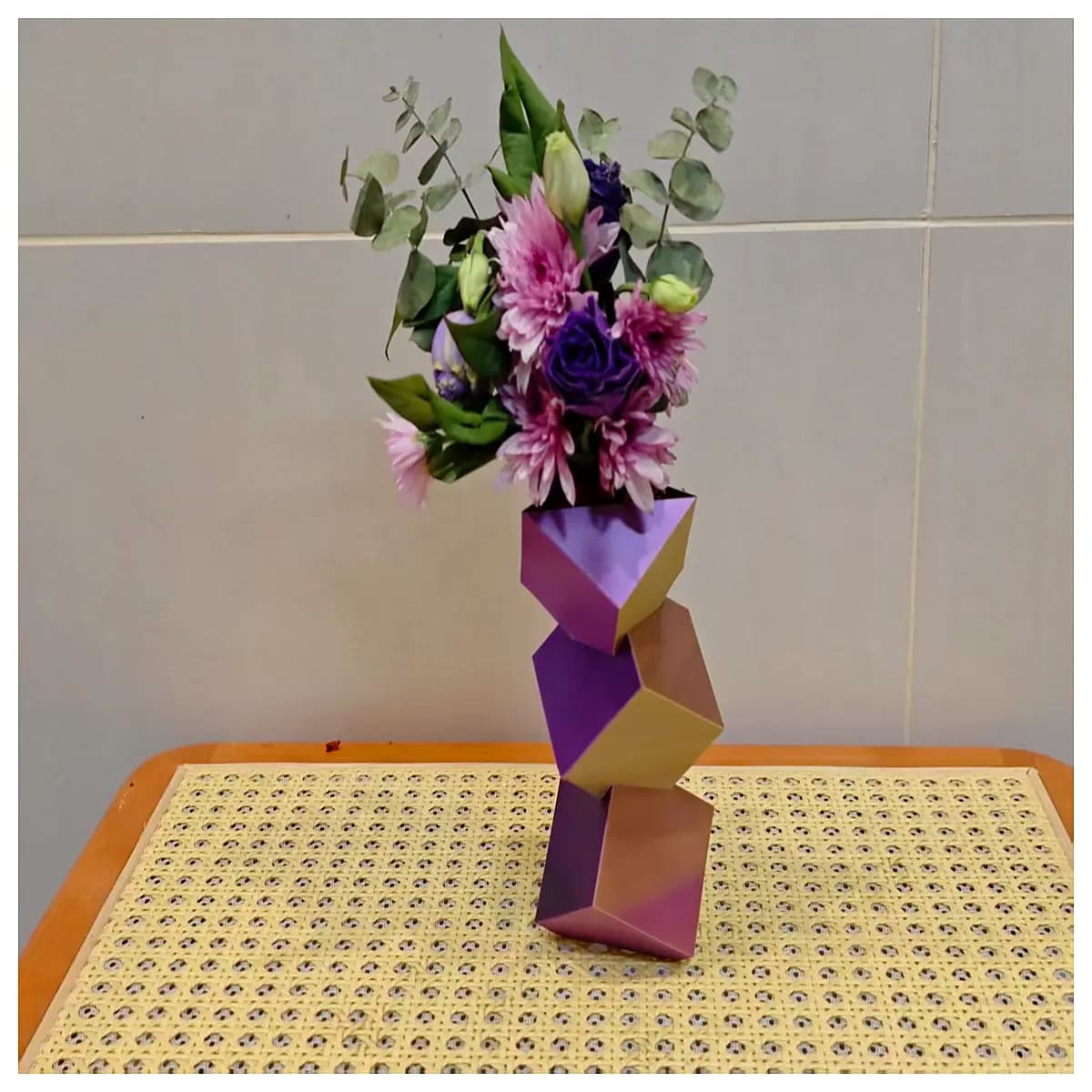 crystal block vase modern geometric home decor accent table centerpiece clear glass cylinder vase for flowers living room