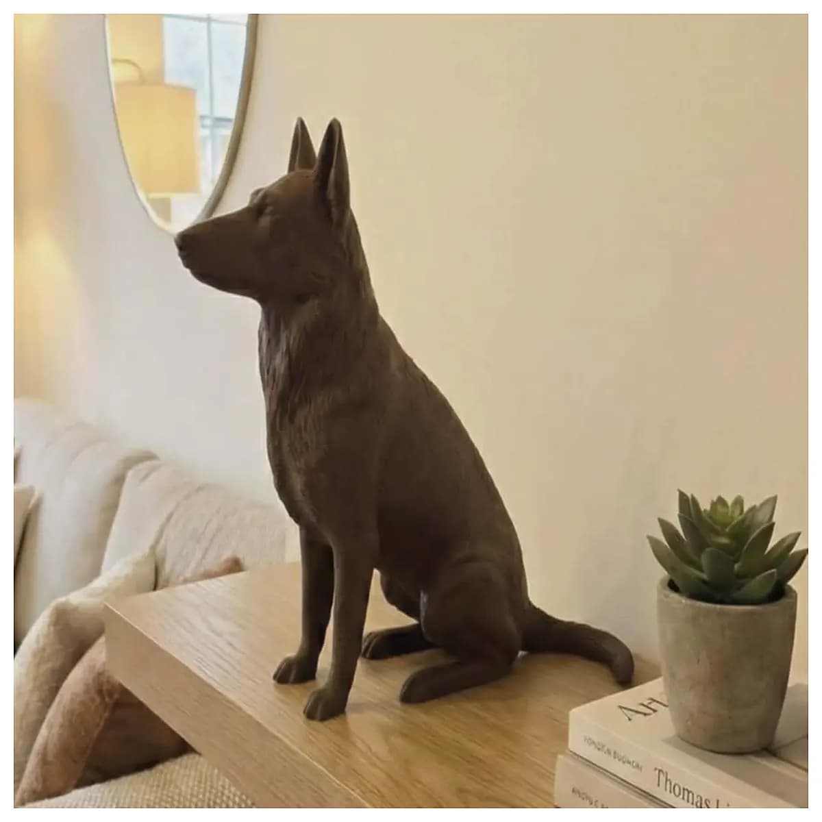 large german shepherd statue garden decor outdoor lawn ornament realistic dog sculpture yard art