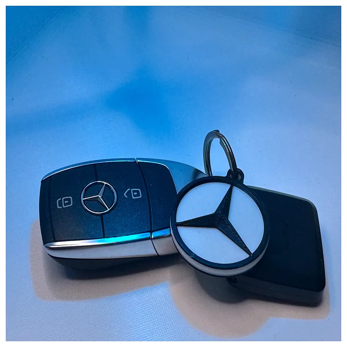 mercedes keychain keyring leather metal car accessories men women benz auto key holder