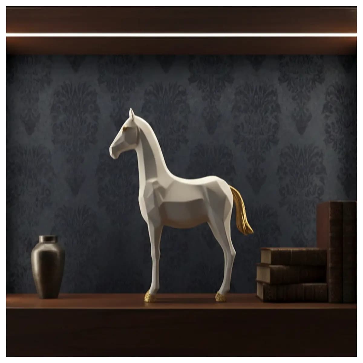 modern low poly horse statue geometric animal decor minimalist home office desk ornament abstract sculpture