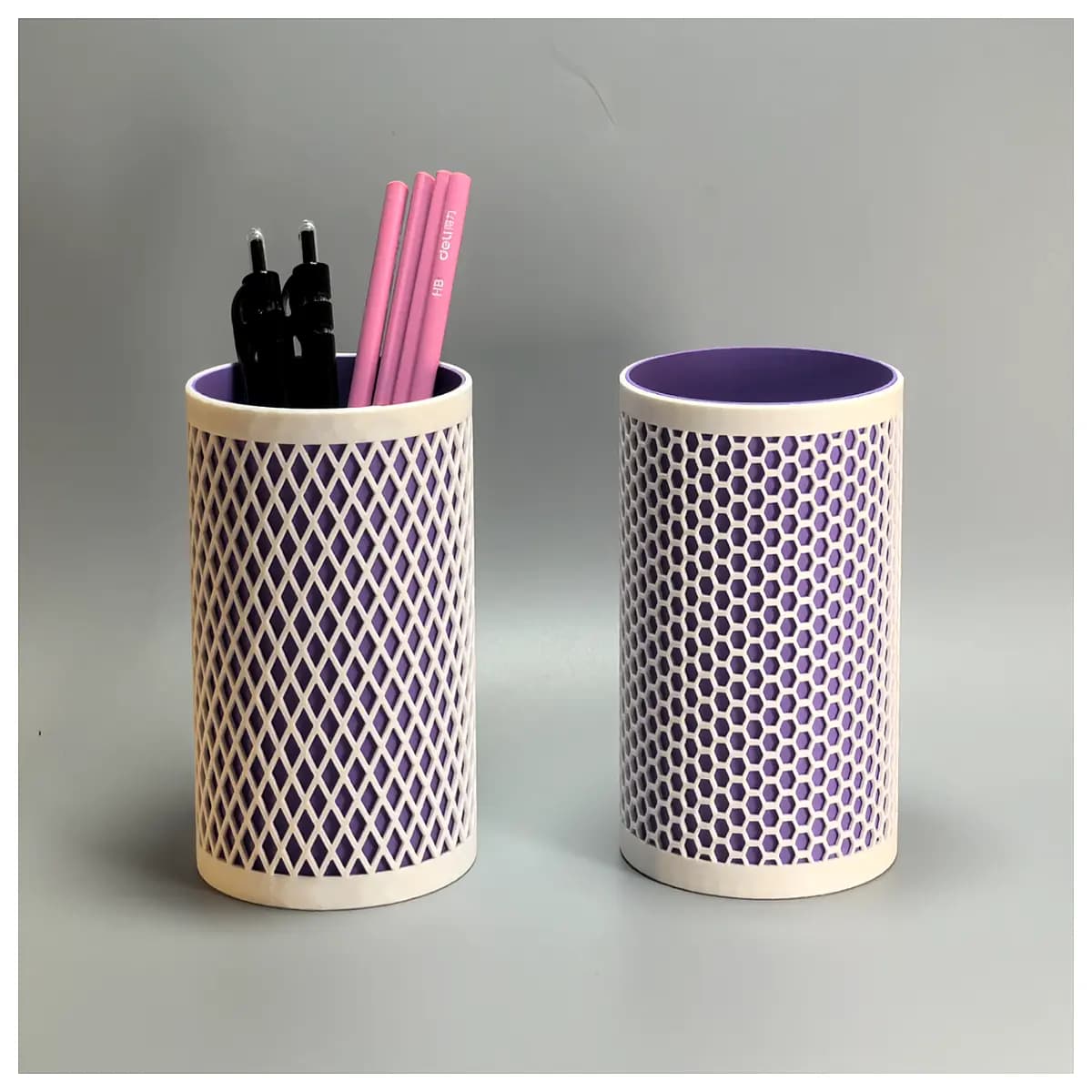 double layer pen holder organizer with protective inner liner sleeve desk accessories storage container for office supplies
