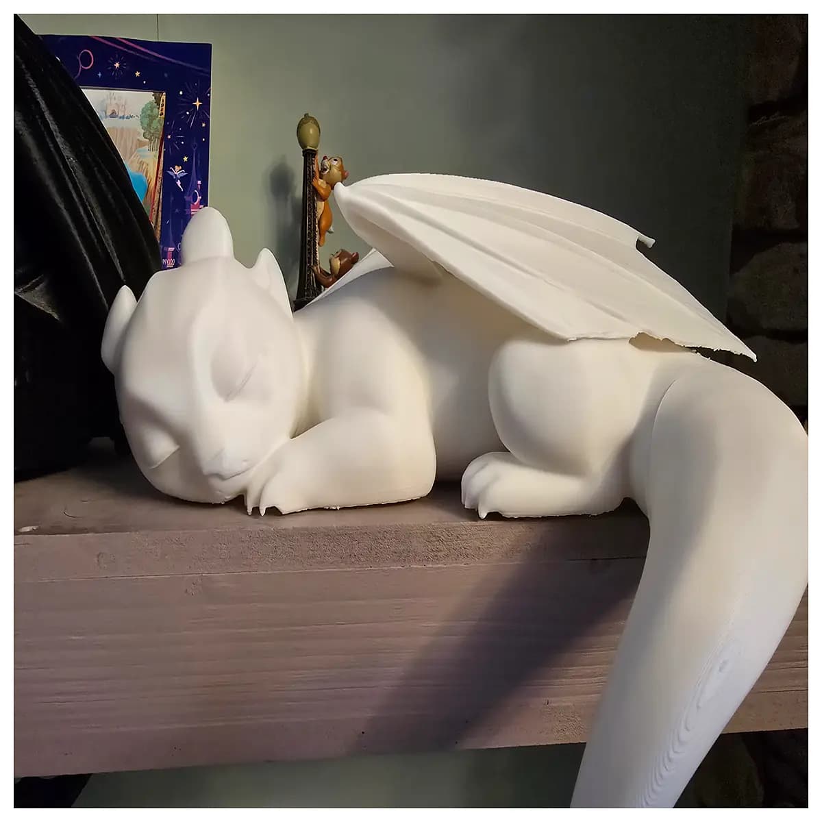 sleeping sabre figurine desk organizer cute anime style storage box for bedroom nightstand aesthetic decor