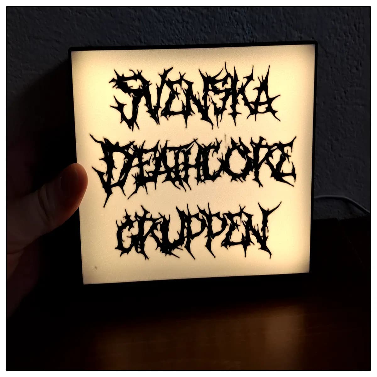 swedish death metal band neon sign box music decor wall art for bar home studio