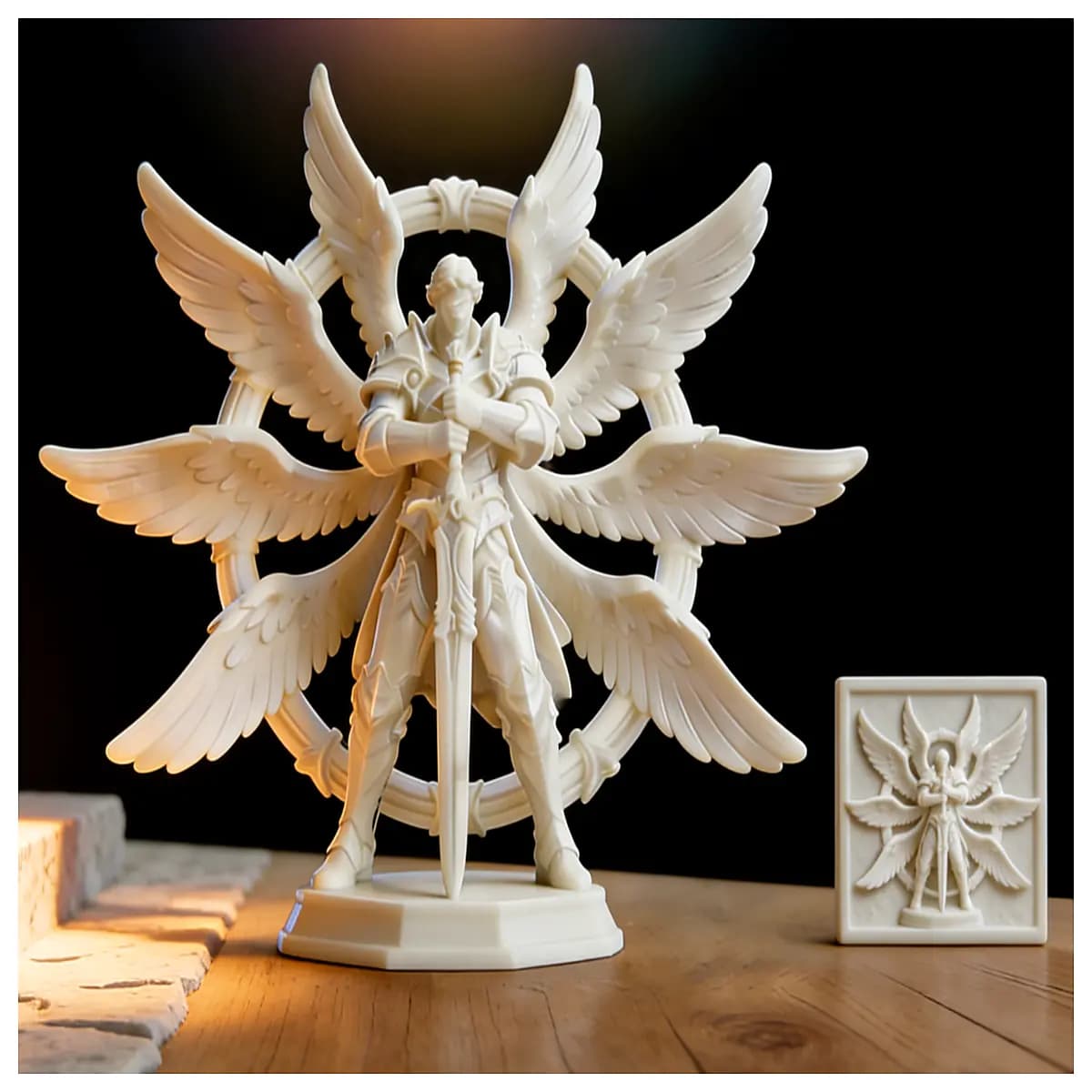 8 wing angel statue angel figurine religious home decor spiritual gift angel of divine protection art holy angel sculpture