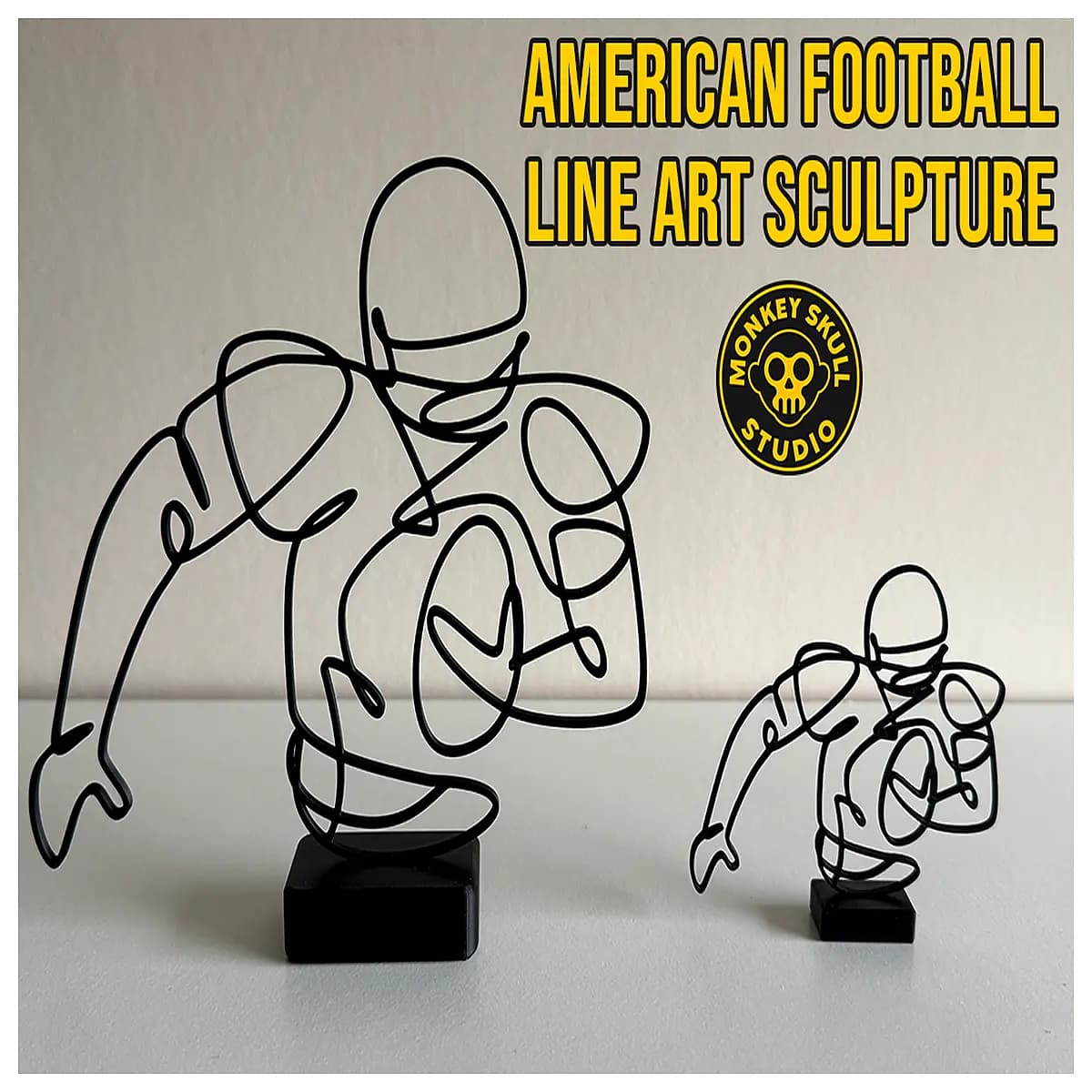 american line art sculpture metal wall decor modern minimalist sports home office gift artistic piece