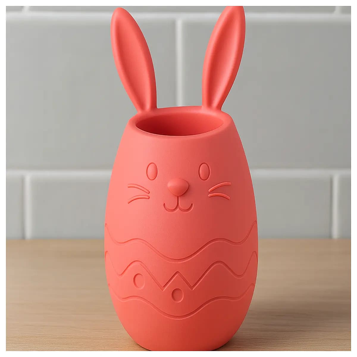 cute bunny pen holder desk organizer spring easter decor rabbit stationery storage container for office