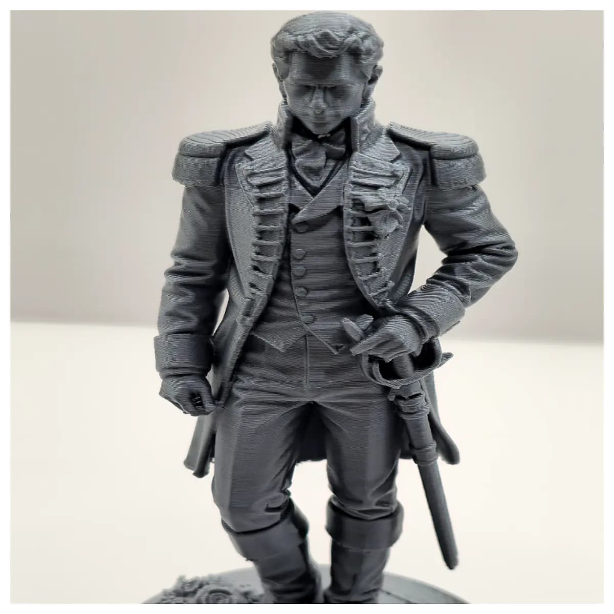 military gentleman statue bronze sculpture for home office decor vintage officer figure art piece collectible garden ornament