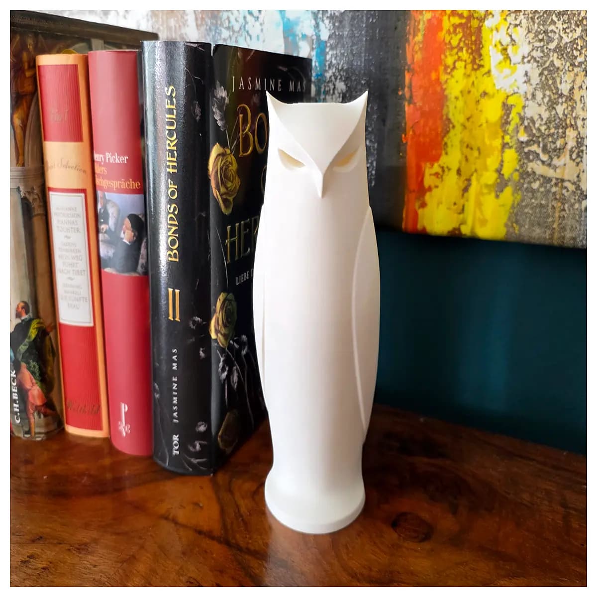minimalist owl statue decor modern abstract bird sculpture contemporary home office desk ornament sleek animal figurine for living room shelf nordic s