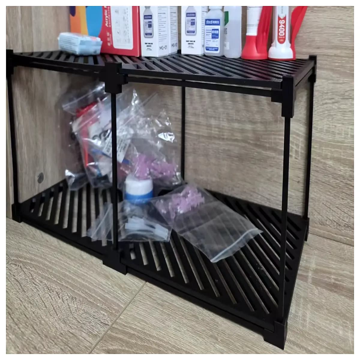 modular desk organizer expandable shelf unit adjustable storage rack for office desktop clutter workspace