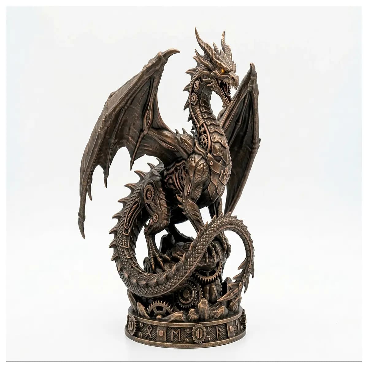 steampunk dragon figurine vintage brass gear mechanical toy collectible decoration gift