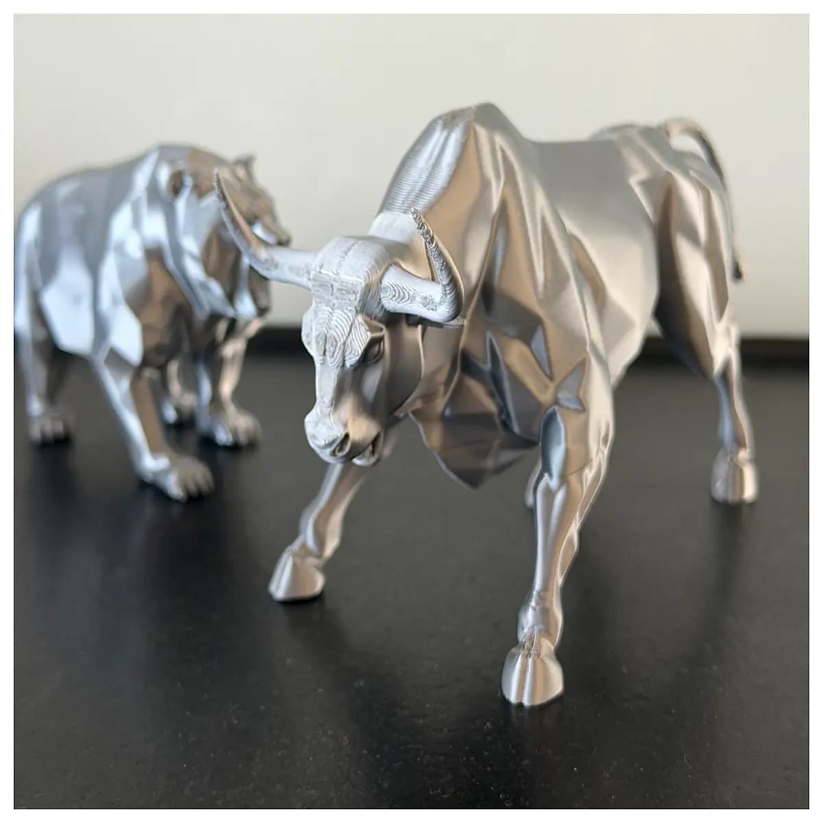 low poly bull statue decor modern abstract animal sculpture home office desk ornament minimalist geometric art piece gift