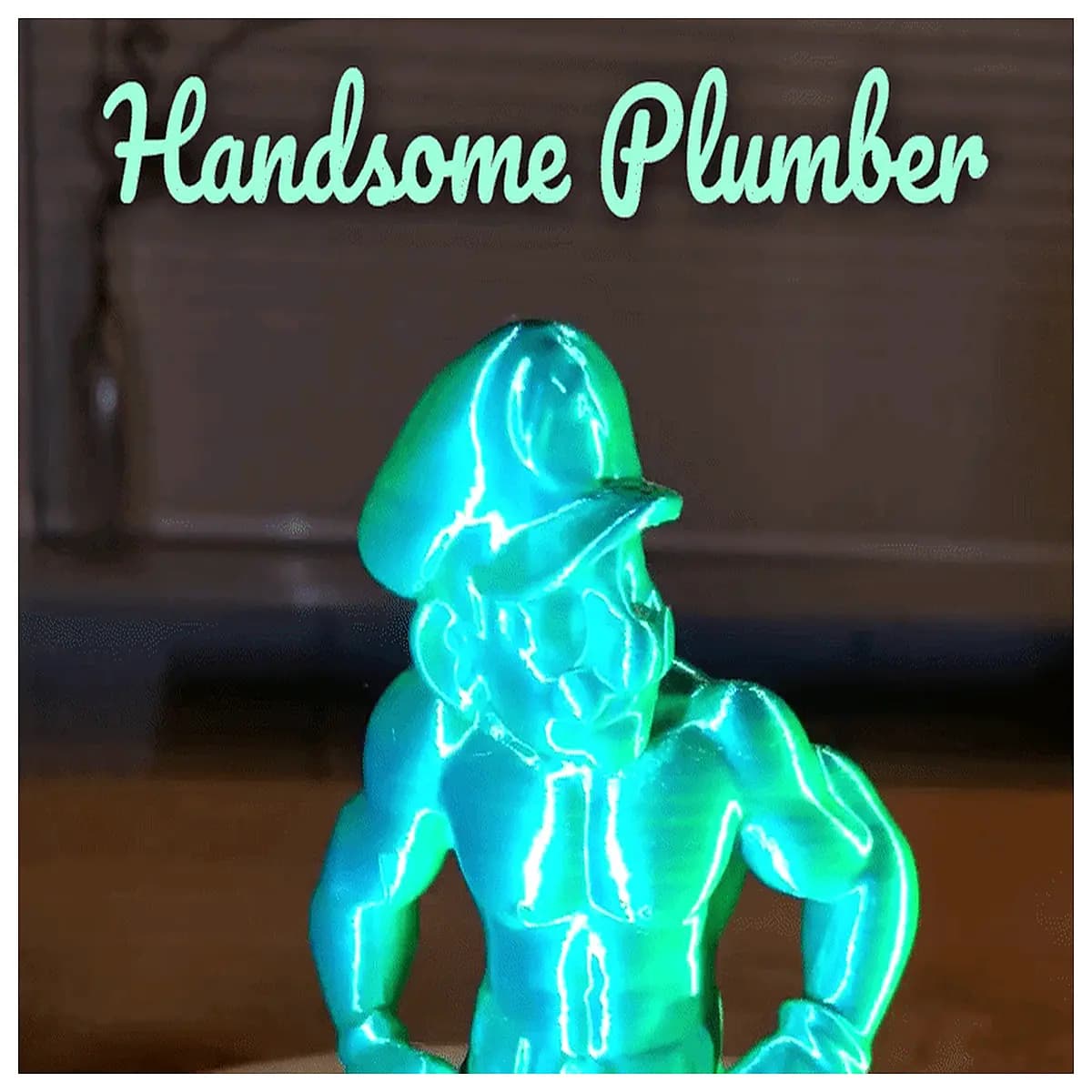 cool plumber statue figurine download blend file low poly character design
