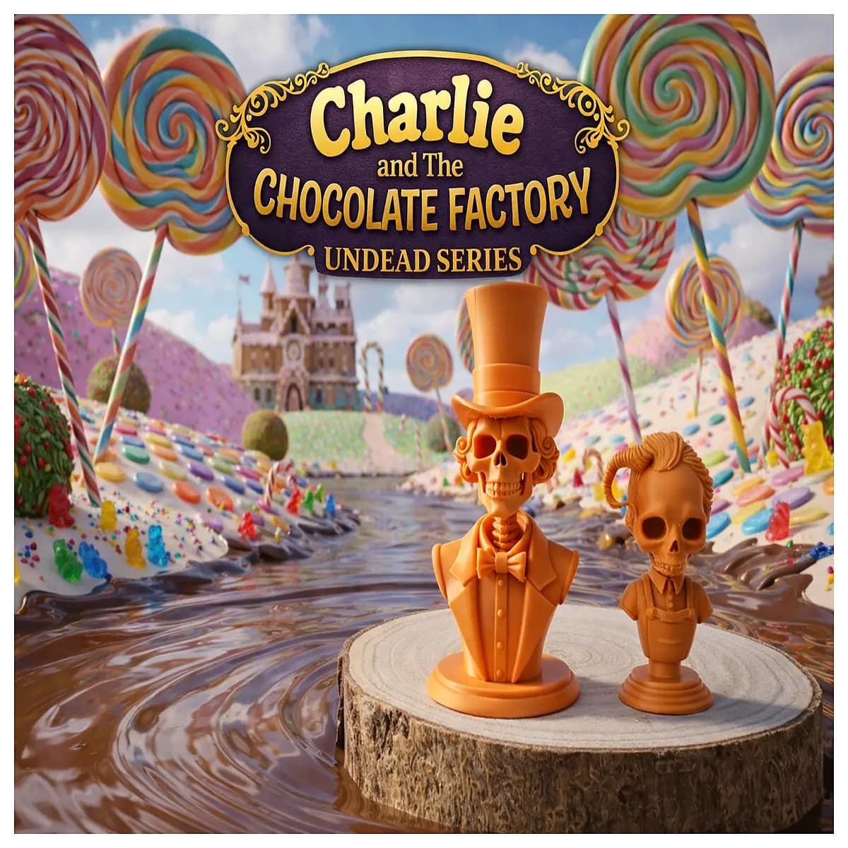 charlie and the chocolate factory spooky skeleton decoration haunted house prop halloween party decor gothic candy jar