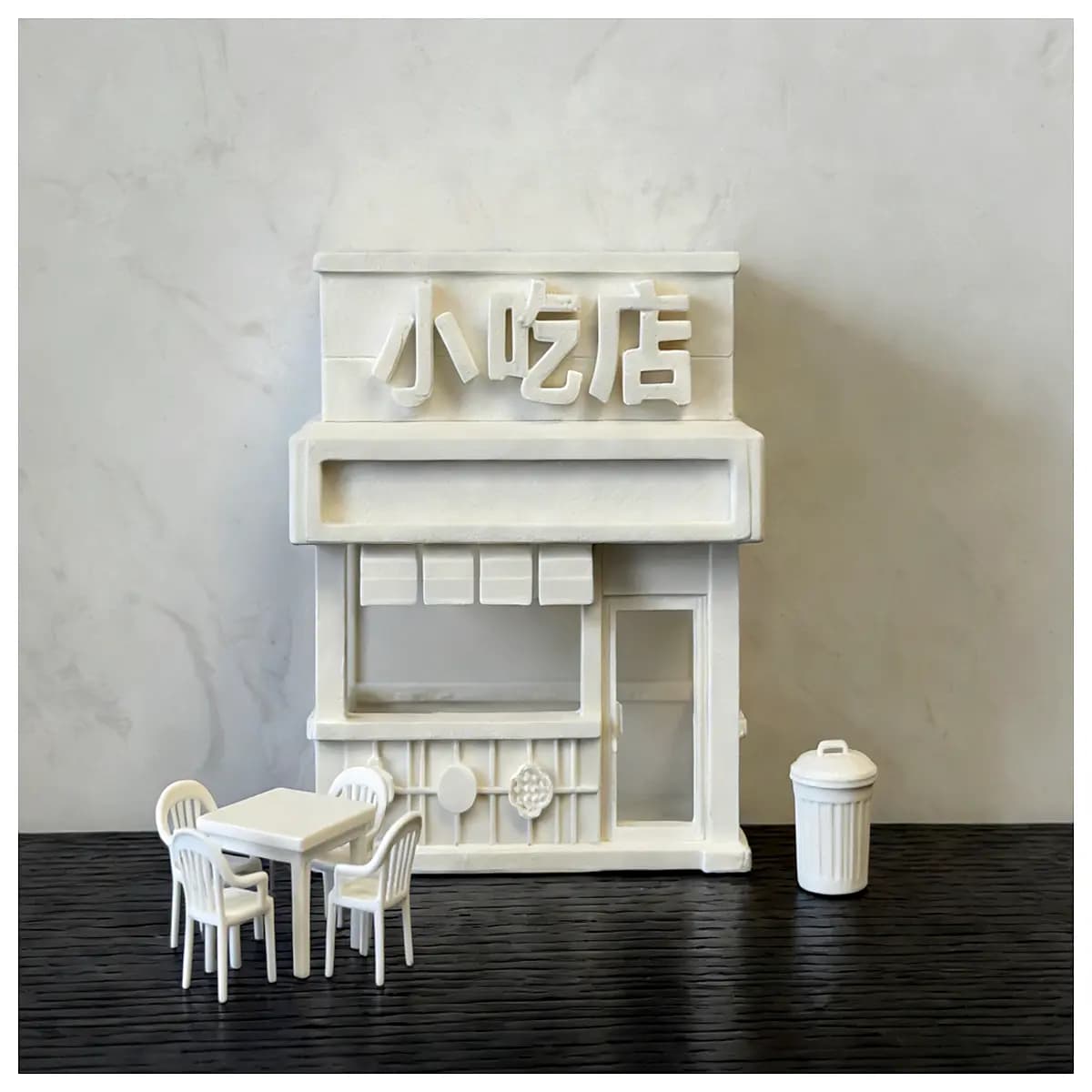 miniature food stall diorama street vendor house tiny building for dollhouse collection