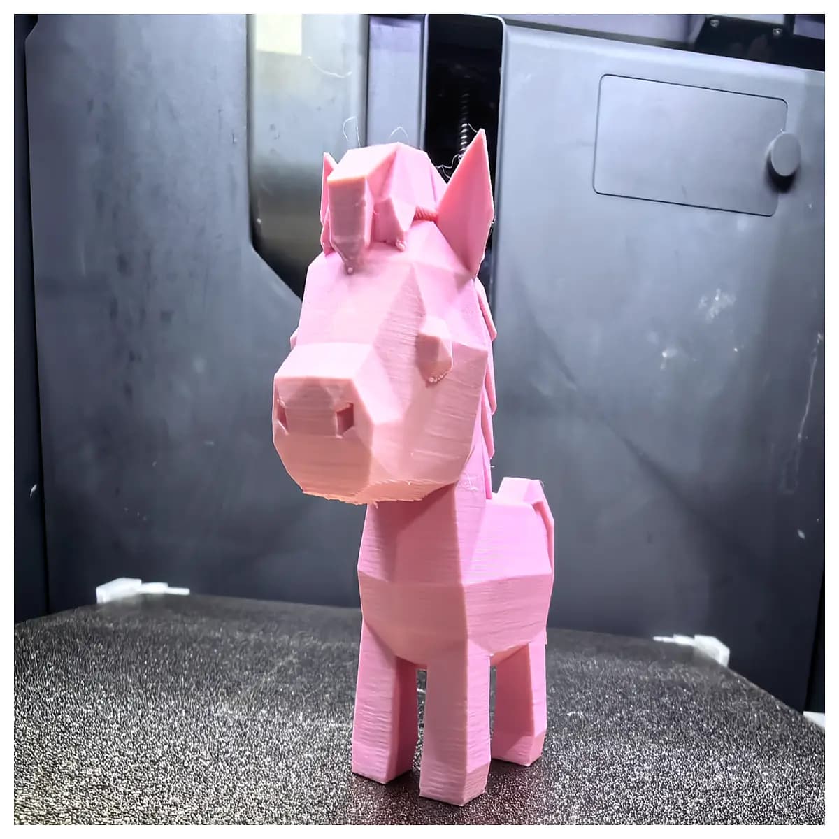 low poly pink horse figurine cute render animal toy digital art collectible minimalist decor gift polygonal style horse statue