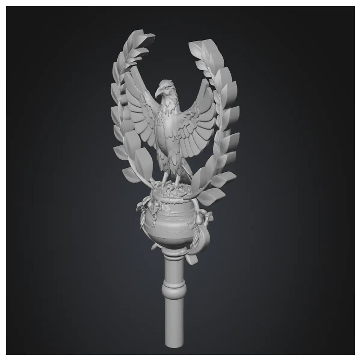 roman standard flag high detail laurel wreath historical reenactment military decor