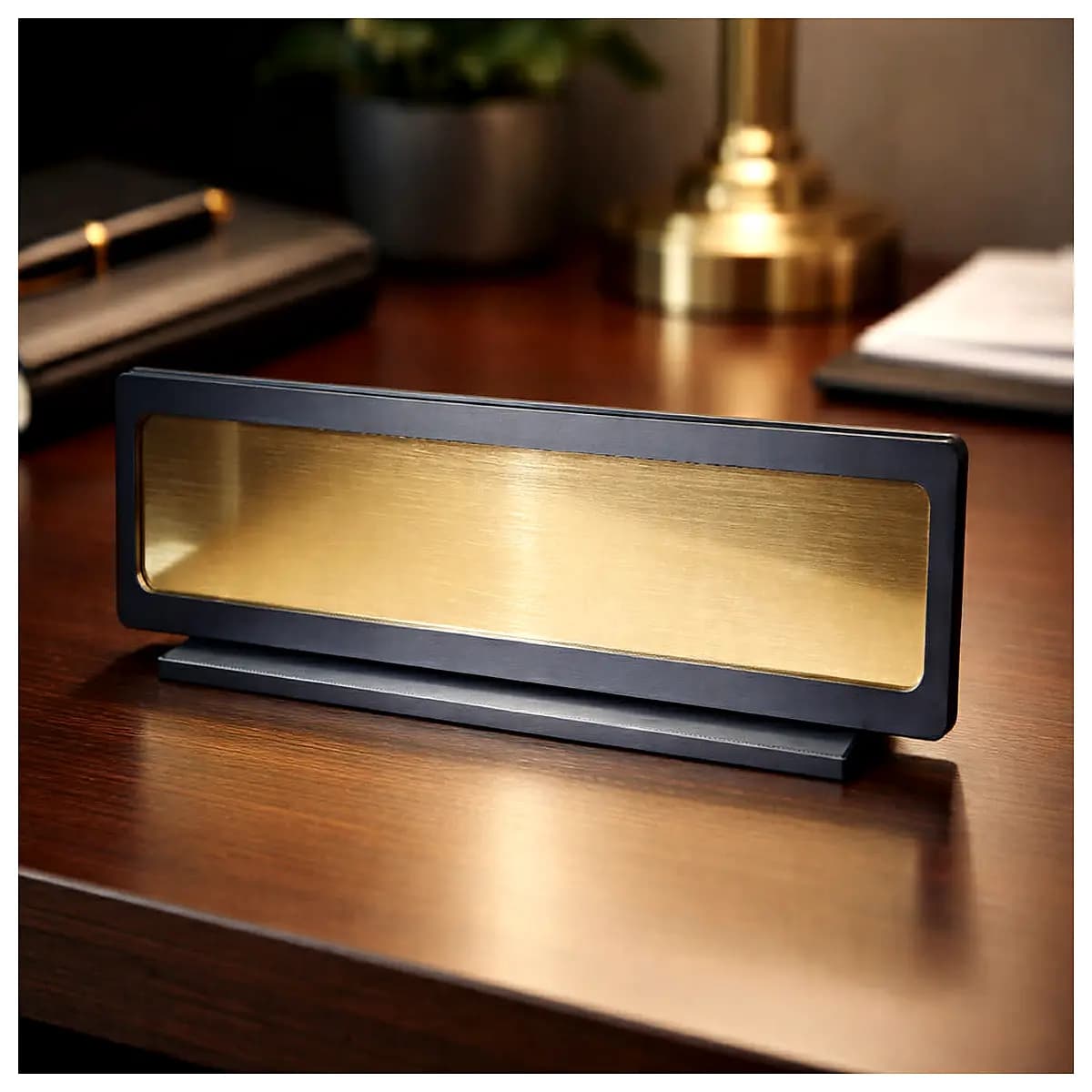 modern desk name plate holder 8x2 insert card office business card acrylic clear desktop organizer