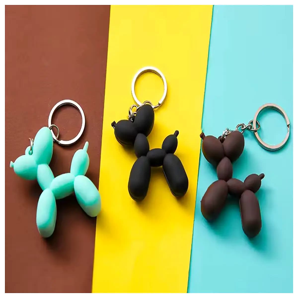 jeff koons balloon dog keychain metal charm bag accessory art lovers