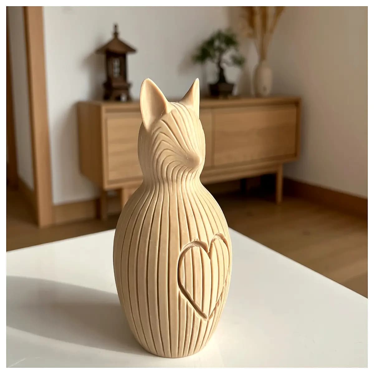 cute ceramic cat statue home decor garden ornament animal figurine resin sculpture living room shelf piece