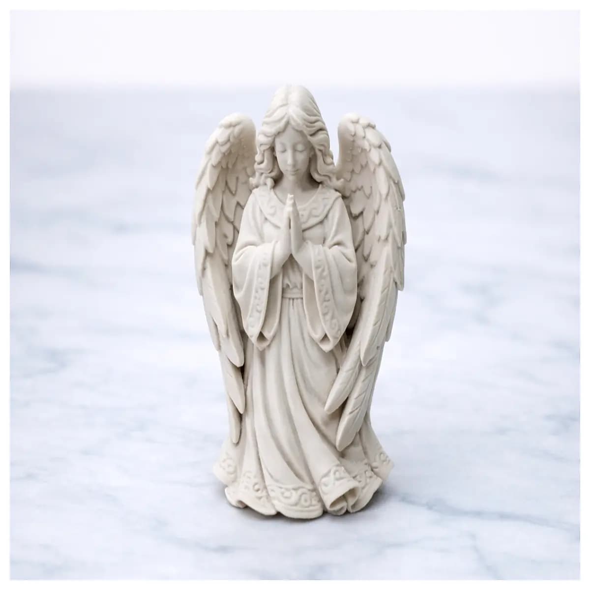 large winged angel statue home decor oversized prayer angel figurine for living room shelf big spiritual angel art piece protective angel scu