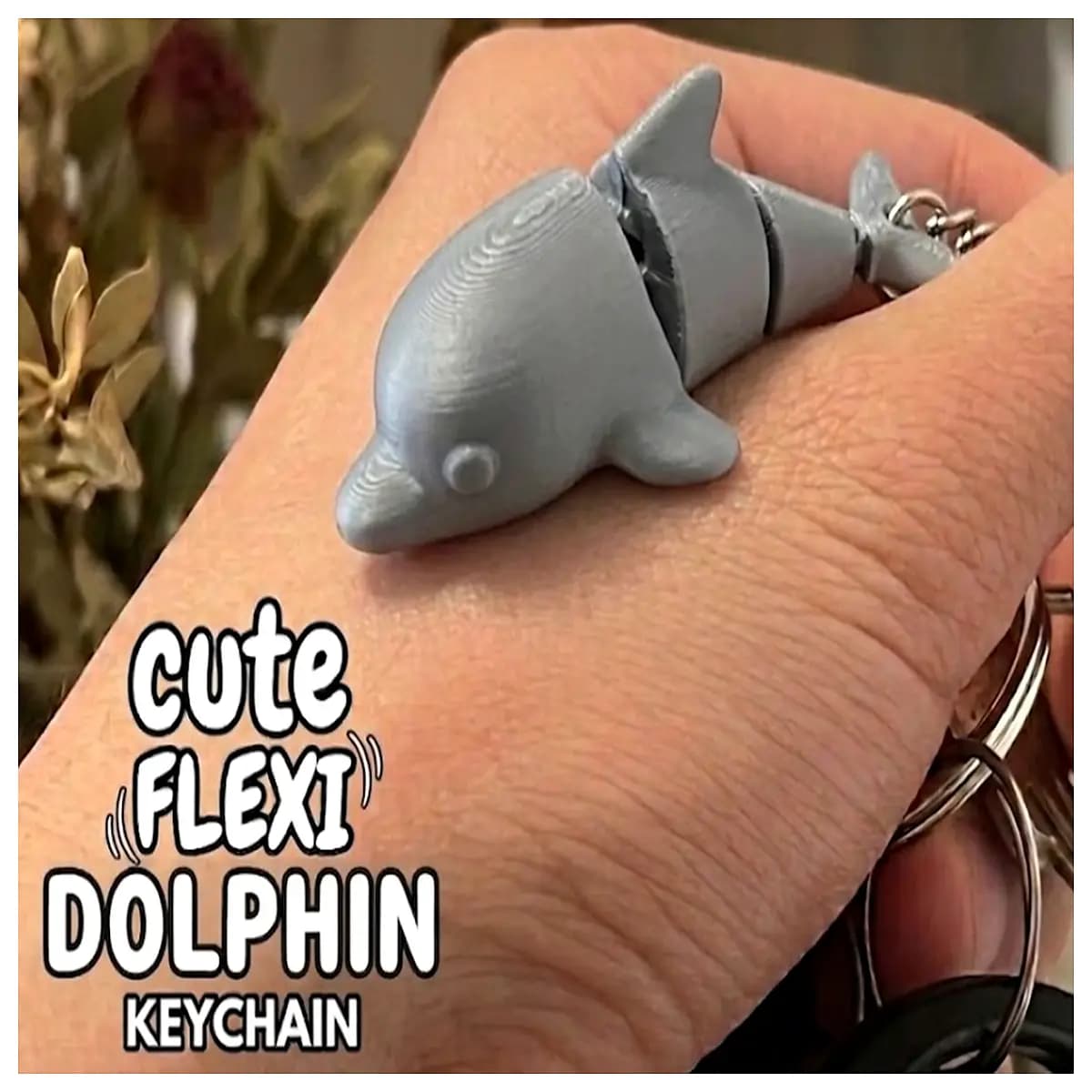 cute animated dolphin keychain printed resin charm bag accessory kids