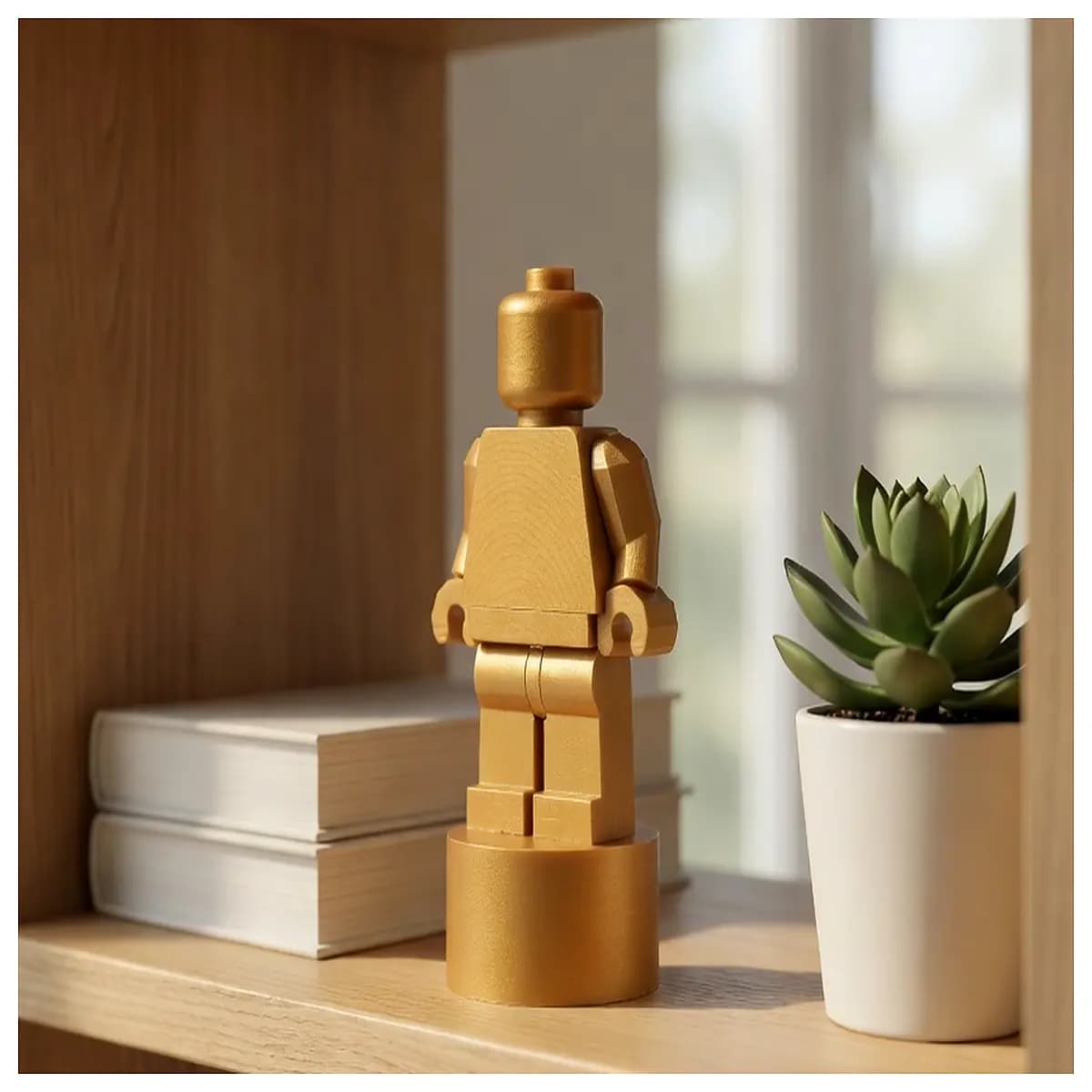 oscar mini figure golden statue collectible toy building block piece for shelf decor