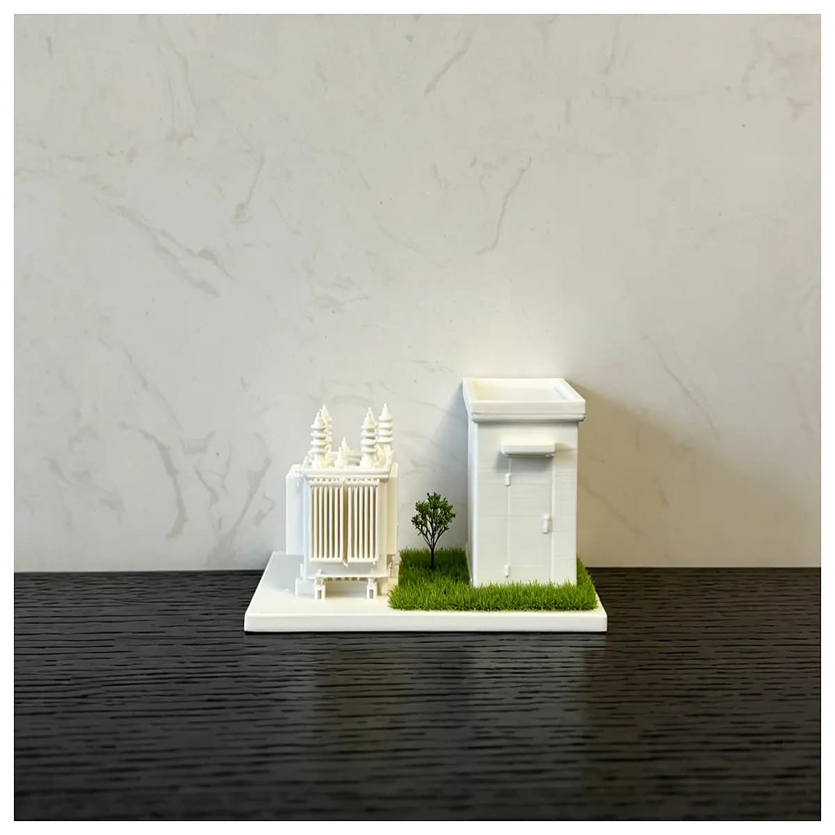 mini substation diy micro architecture building set collectible resin for desk