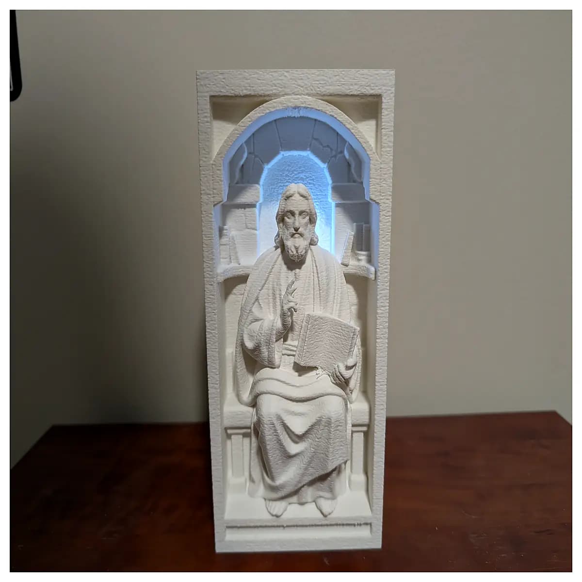 jesus book desktop decor christian home office religious gift bible holder wooden cross statue