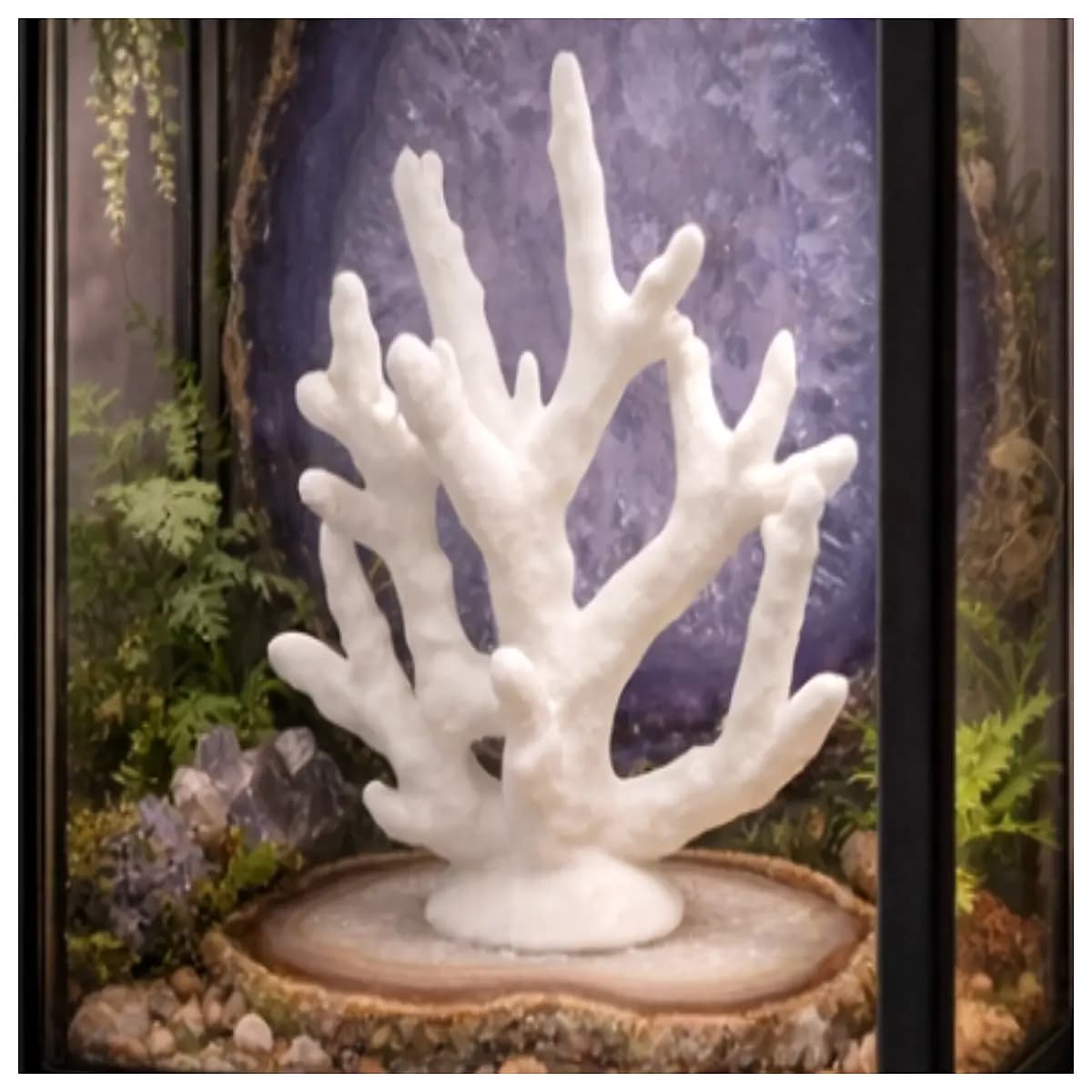 coral branch climbing structure reef inspired aquarium decor fish tank background natural looking habitat for axolotls reptiles amphibians