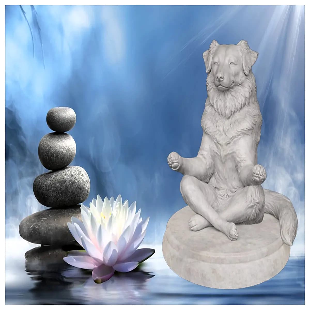 zen dog australian shepherd cute funny prints calm husky style minimalist pet art zen aesthetic dog merchandise
