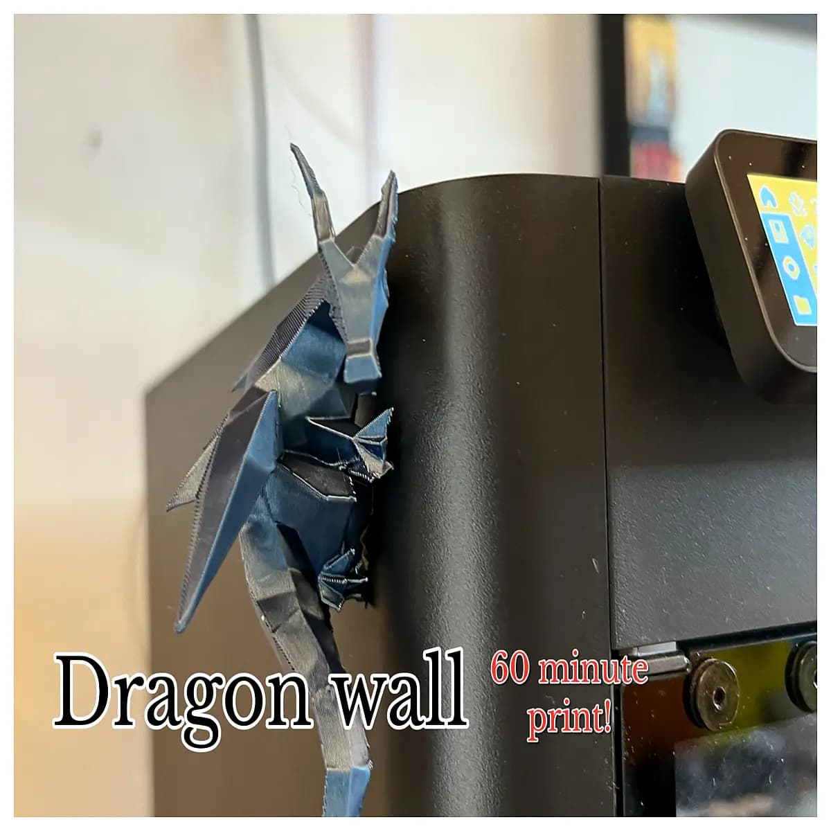 mini dragon wall art print resin diy assembly low poly desktop decor gamers