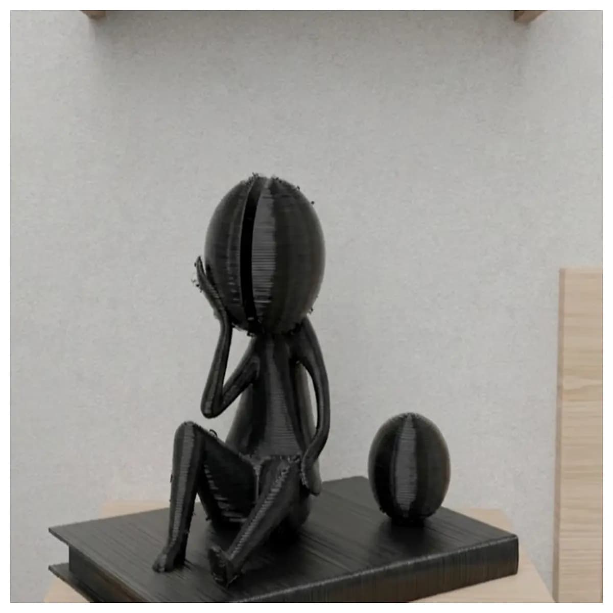 contemporary abstract metal art sculpture for modern living room decor minimalist thinker statue office desk accent piece