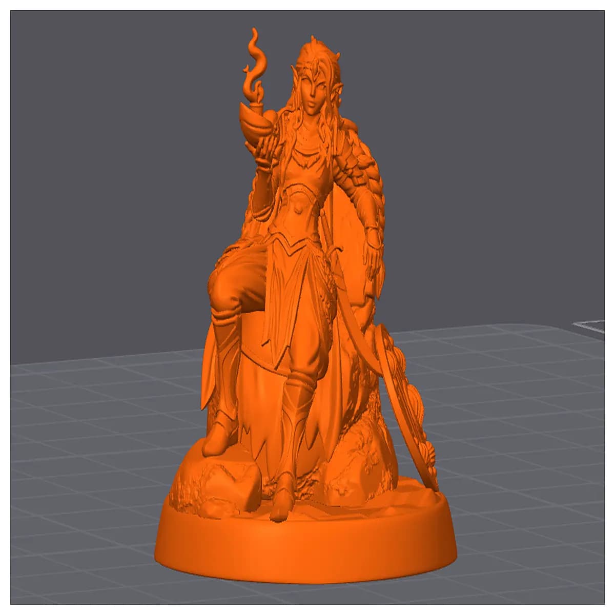 valerie female druid triton miniature figure resin tabletop rpg d d accessory