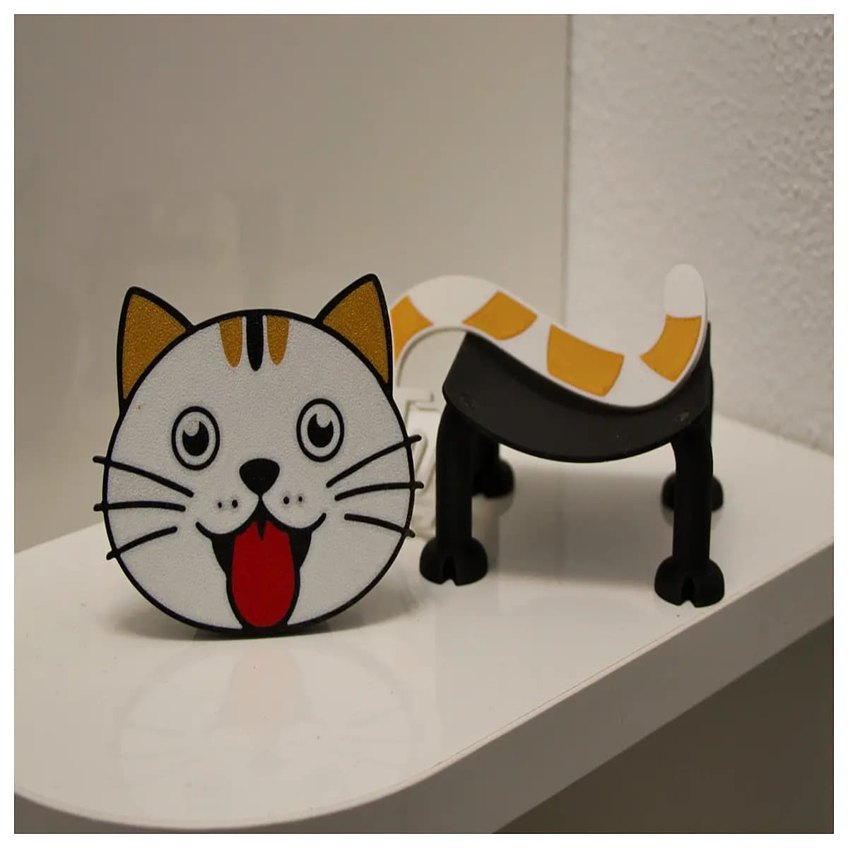 cute cat face toilet paper roll holder wall mounted bathroom decor funny pet lover gift