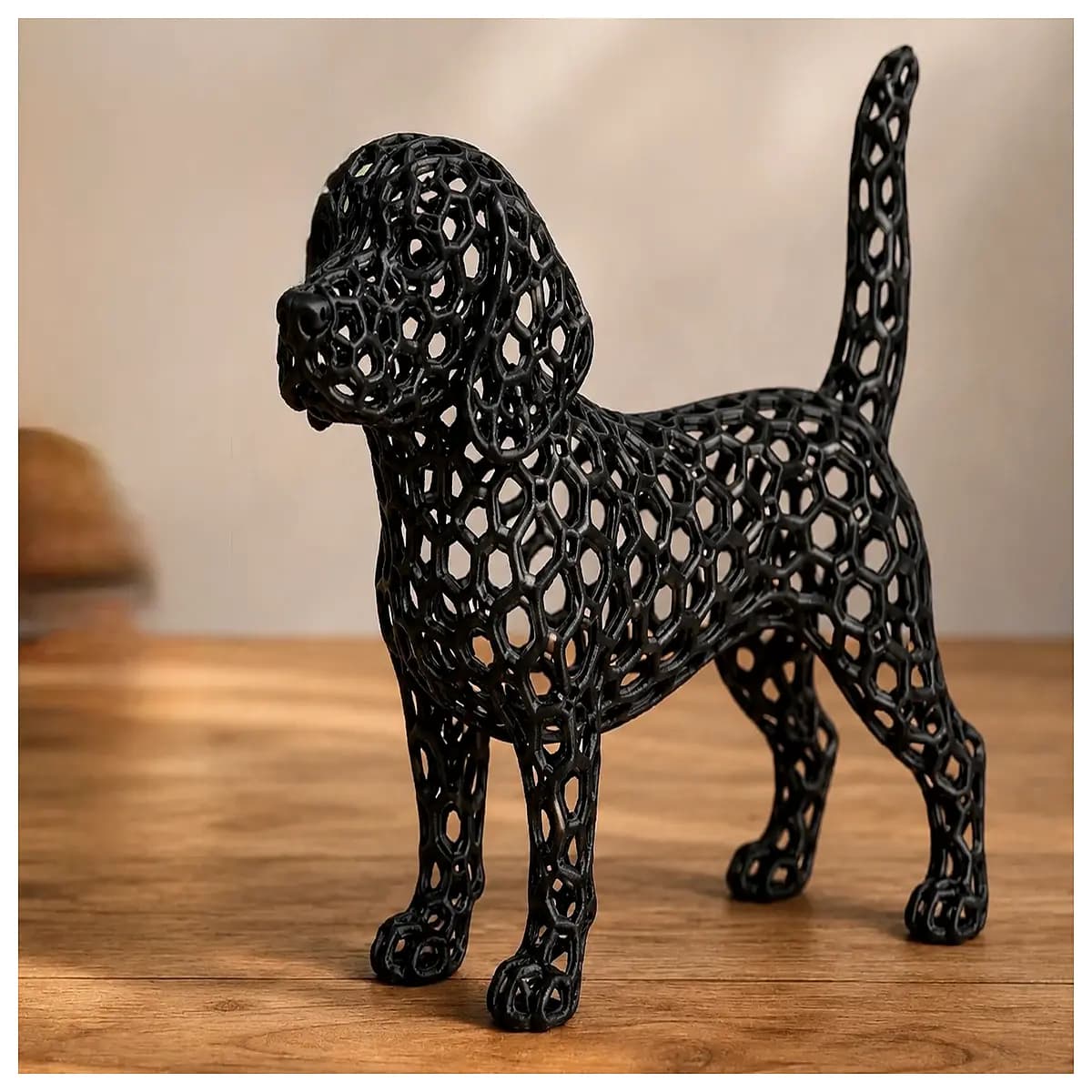voronoi beagle sculpture resin dog art home decor modern abstract animal statue garden ornament