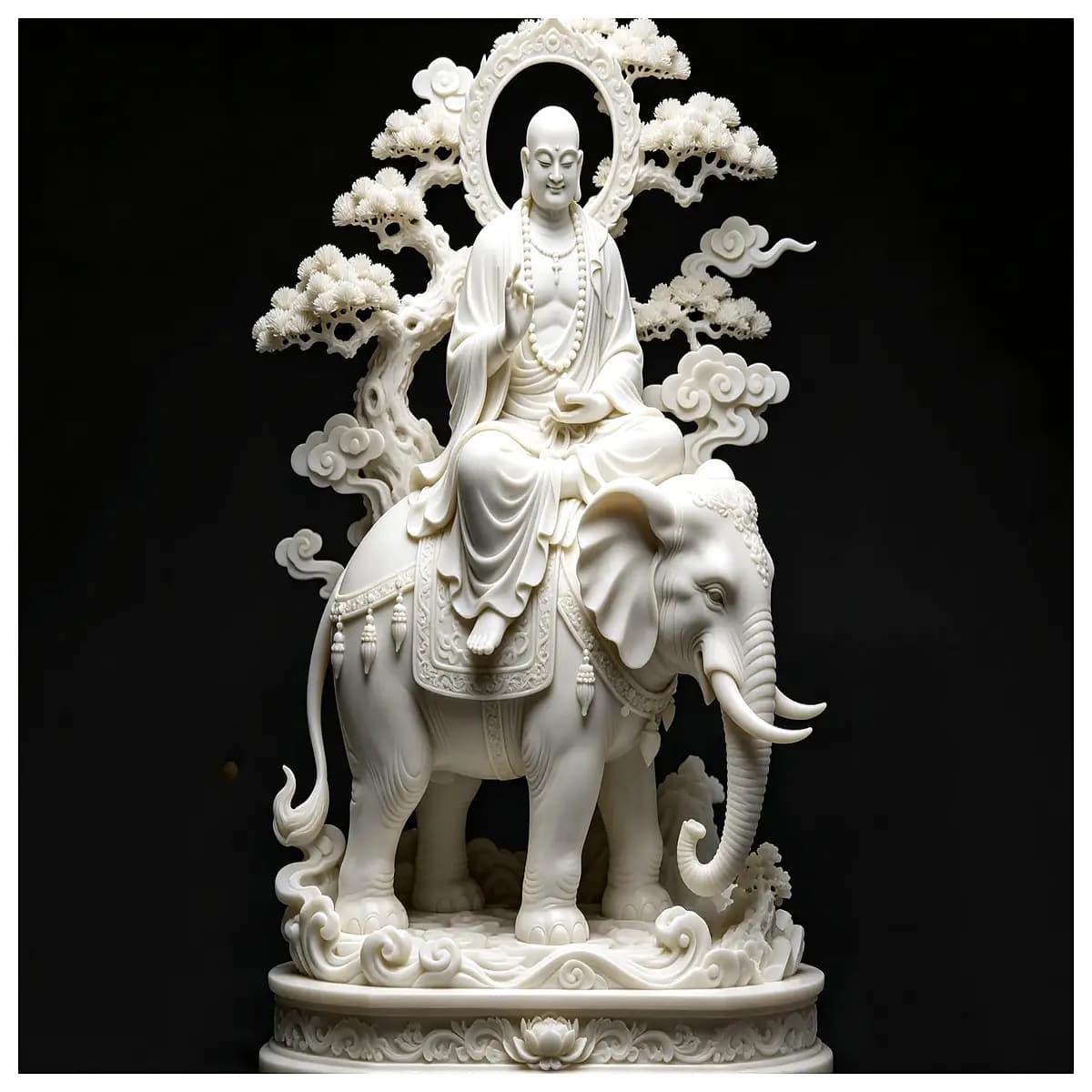 18 arhats statue riding elephant buddhist deity resin figurine home altar decor spiritual protection charm