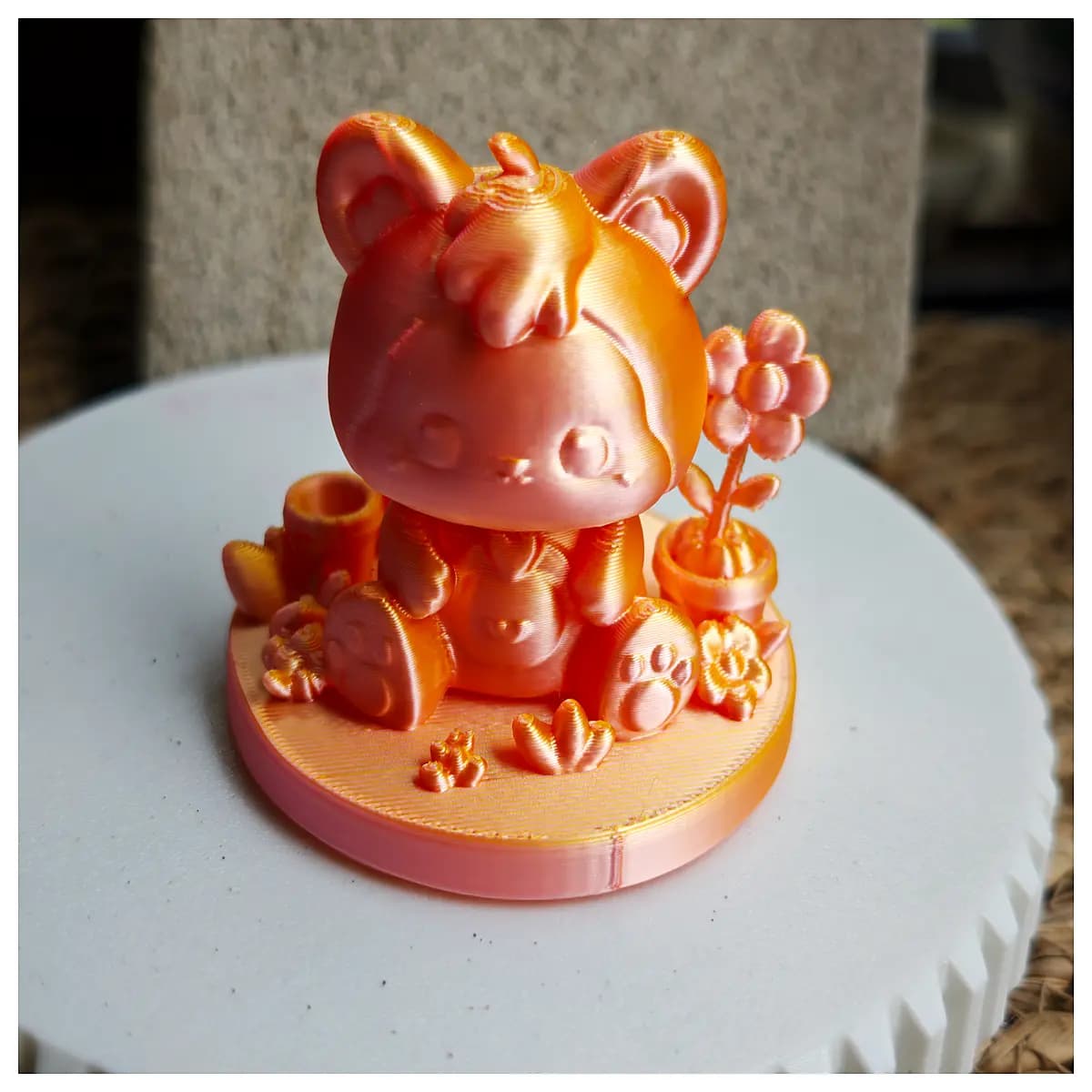 cute bear figurine desk ornament small animal statue home decor shelf collectible plush toy kids