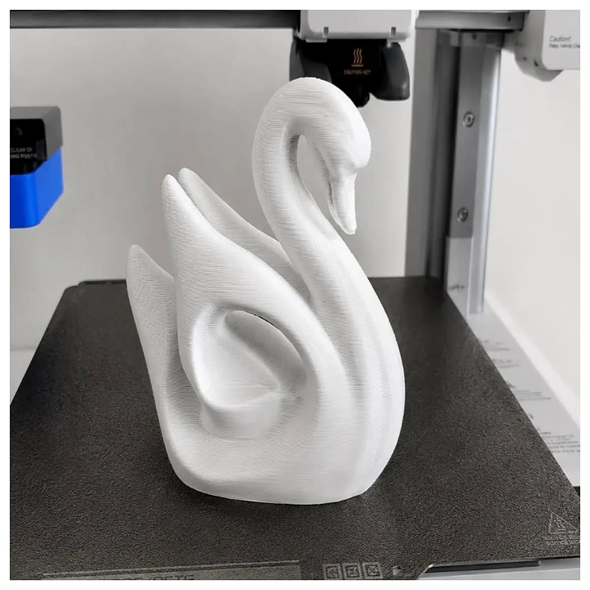printed swan statue modern home decor living room art piece elegant white swan sculpture desk ornament aesthetic interior design accent